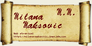 Milana Maksović vizit kartica